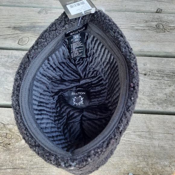 NWT Brixton Ginsburg Hat black boucle sherpa quilted liner unisex hat - Picture 13 of 16
